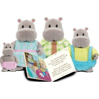Lil Woodzeez Li'l Woodzeez with Book - The Riverdipper Hippo Family Photo
