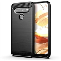 CellTime LG K61 Shockproof Carbon Fiber Design Cover - Black Photo