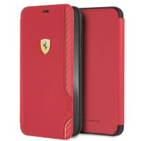 Ferrari - Pu Rubber Flip Case iPhone XS MAX Red Photo