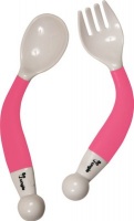 Bo Jungle Bendable Spoon and Fork Pink Photo