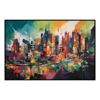 Fancy Artwork Canvas Wall Art :Symphony Vibrant Abstract Forms - Photo