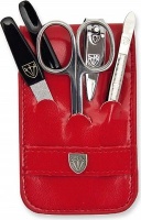 Kellermann 3 Swords Kellermann Manicure Set Faux Leather Premium Red Case 58831 P N 5 Piece Photo