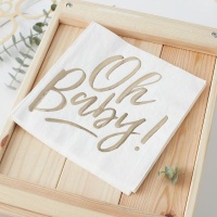 Ginger Ray Oh Baby! - Gold Foiled Paper Napkins Photo