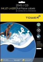 Tower W118 Inkjet-Laser DVD/CD Full Face Labels Photo