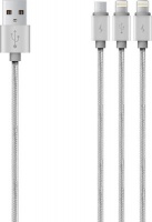 Baseus 2.1A 3-in-1 Portman USB-A 2.0 to Micro/Two Lightning Cable Photo