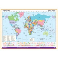 Lingua Franca Publishers World Map Political Chart Photo