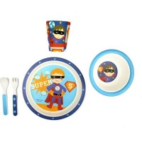 First for Earth Bamboo Fibre Kid's Meal Set - Superhero Photo