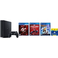 Sony PlayStation 4 Slim Console Bundle - With GT Sport Spider-Man Ratchet Clank and 3 Months PSN Plus Photo