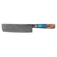 Lifespace Premium 7" Nakiri Knife with Resin Handle & Full Tang Damascus Blade Photo