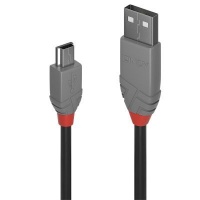 Lindy Anthra Line USB cable 0.5 m A Mini-USB B Black Grey 2.0 Type-A Mini-B 480Mbps Photo