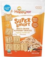 Happy Tot Super Smart Multi-grain Alphabet Snacks -Organic Vanilla Oat and Flaxseed Photo