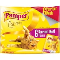 Pamper Fine Cuts in Jelly - Gourmet Meat Flavour Cat Food Pouches Photo