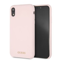 Guess - Silicone Case With Gold Logo iPhone XR Pink Photo