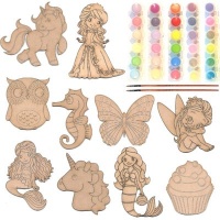 Just Kidding Around JKA Wood Art Craft Toy Girl Pretty Theme 10 Creations Kit Photo