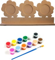 Smart Crafts Wooden Flower Picture Frame Stand and Paint Set Photo