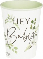 Ginger Ray Botanical Baby - Hey Baby Paper Cups Photo