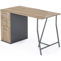 Fine Living Payton Desk with Fixed 3 Drawer Cabinet Photo