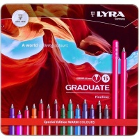 Lyra Graduate Fineliners - 0.5mm Warm Colours in Metal Box Photo