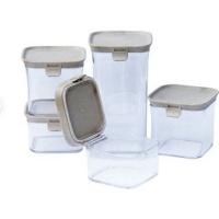 Fine Living Easy Lock Storage Container Set - 5 pieces - Off white Photo