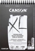 Canson XL - Black - Spiral Pad - 150gsm - 20 Sheets - A5 Photo