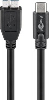 Goobay 67996 USB cable 1 m 3.2 Gen (3.1 Micro-USB B C Black 3.0 micro male (type > USB-C 1m Photo