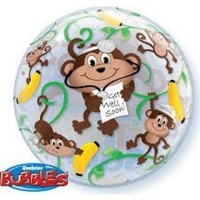 Qualatex Bubble Balloon - Get Well Monkeys 56 cm Photo