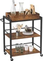 Lifespace Rustic Industrial Serving Cart with Wheels & Handle Photo