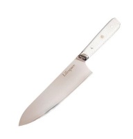 Lifespace 8" Cladded Steel Chef Knife w/ White Honeycomb Handle Photo