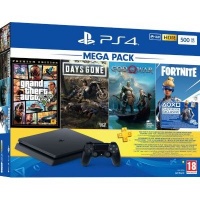 Sony PlayStation 4 Slim Console Bundle - With God of War Grand Theft Auto V: Premium Edition Days Gone and Fortnite Neo Versa Photo