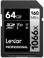 Lexar Professional 1066x memory card 64GB SDXC UHS-I Class 10 UHS-I Photo