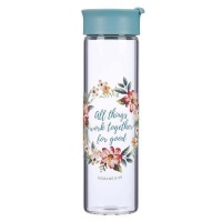 Christian Art Gifts Inc All Things Work Together For Good Glass Water Bottle - Romans 8:28 Photo