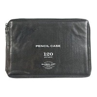 Global Leather Black Folding Colour Pencil Case Holds 120 Photo
