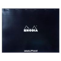 Rhodia No.38 Basics Dot Pad - Black Cover - 80 Sheets - 31.8x42cm Photo
