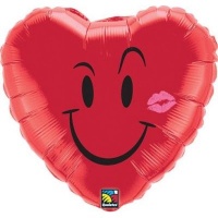 Qualatex Naughty Smile & A Kiss Heart-Shape Foil Balloon Photo