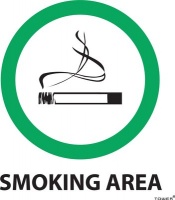 Tower ABS Sign - Smoking Area Photo