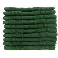 Bunty Towel-'s Elegant 380GSM Face Cloth 10 pieces Pack - Forest Green Home Theatre System Photo