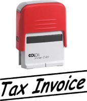 Colop C20 Self Inking Rubber Stamp - Tax Invoice - Black Ink Photo