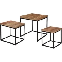 Eco Side Tables with Mangowood Tops and Metal Frames Photo