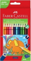 Faber Castell Faber-castell 12 Jumbo Triangular Colour Pncils With Free Shrpnr 5.4mm Photo
