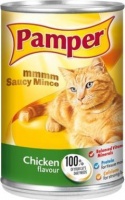 Pamper Mmmm Saucy Mince - Chicken Flavour Tinned Cat Food Photo