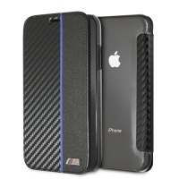 BMW - M Collection Flip Case Blue Stripe iPhone XS MAX Black Photo