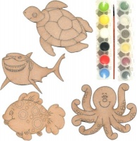 Just Kidding Around JKA Wood Art Craft Toy Sea Creatures Theme Photo