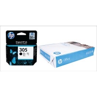 HP 305 Black Ink Cartridge and Paper Bundle Photo