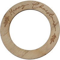 Nordic Noel Merry Christmas Burnt Out Wood Napkin Ring Photo