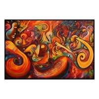 Fancy Artwork Canvas Wall Art :Soulful Melodies By Vibrant Rhythms Captivating - Photo
