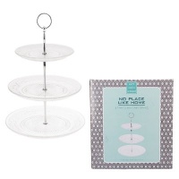 Cake Stand 3 Tier Home Decor Glass & Stainless Steel Photo