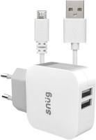 Snug 2-Port 3.4 Amp Wall Charger With Micro USB Cable Photo
