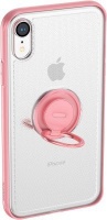 Baseus Dot Bracket Ring Case for iPhone XR - Pink & Transparent Photo