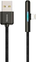 Baseus 1m - 2.4A LED Iridescent Mobile Gamer USB Type-A to Lightning Cable - Black Photo