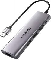 Ugreen USB3.0 Male 3-Port Hub with Glan Adapter Photo
